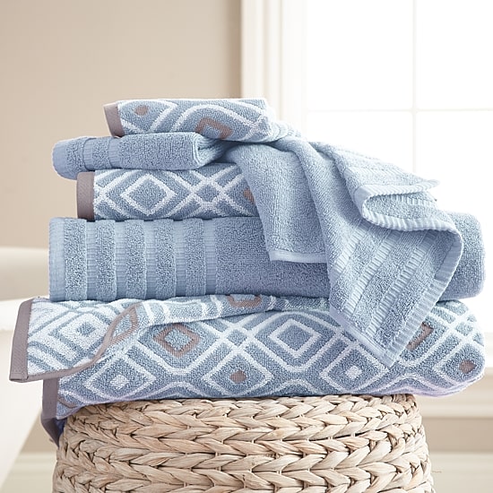 Pacific Coast Textiles Oxford Yarn Dyed 6-pc.Bath Towel Set