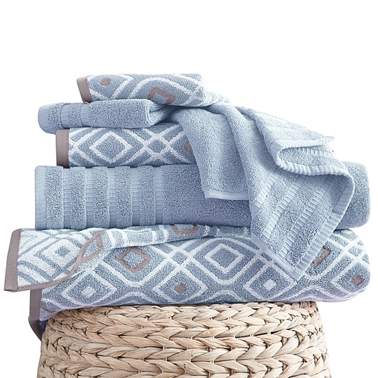 Pacific Coast Textiles Oxford Yarn Dyed 6-pc.Bath Towel Set