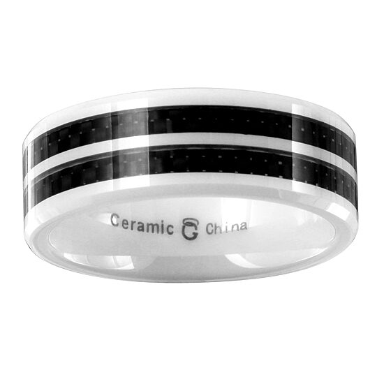 Mens 6MM Ceramic Wedding Band