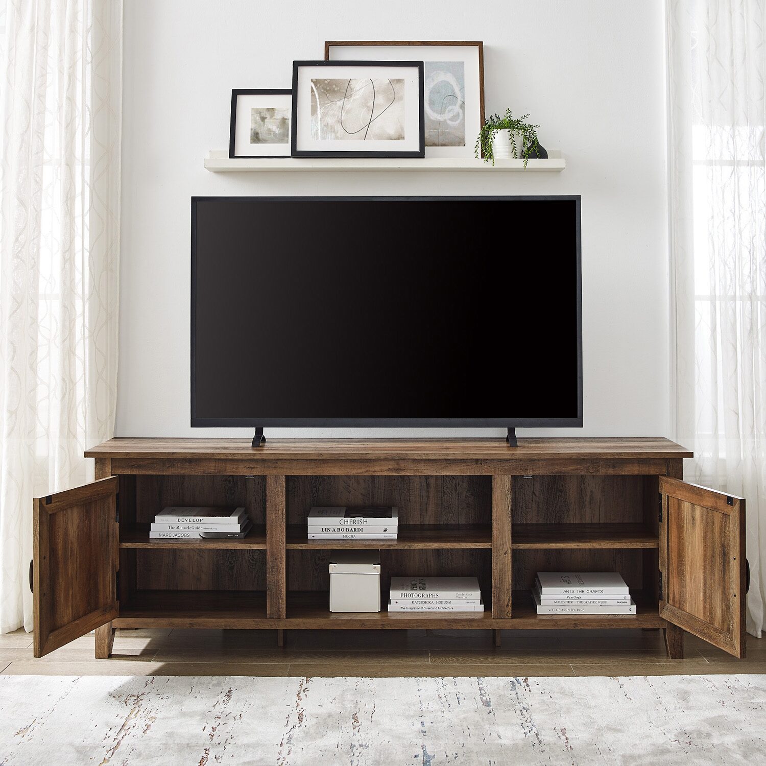 Modern Farmhouse 70" Wood TV Stand