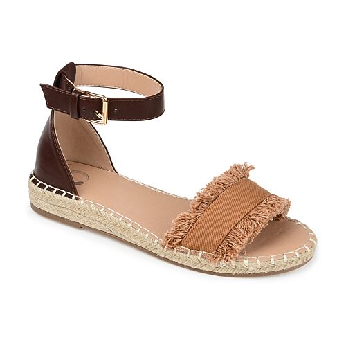 Journee Collection Womens Tristeen Wedge Sandals, 7 1/2 Medium, Beige