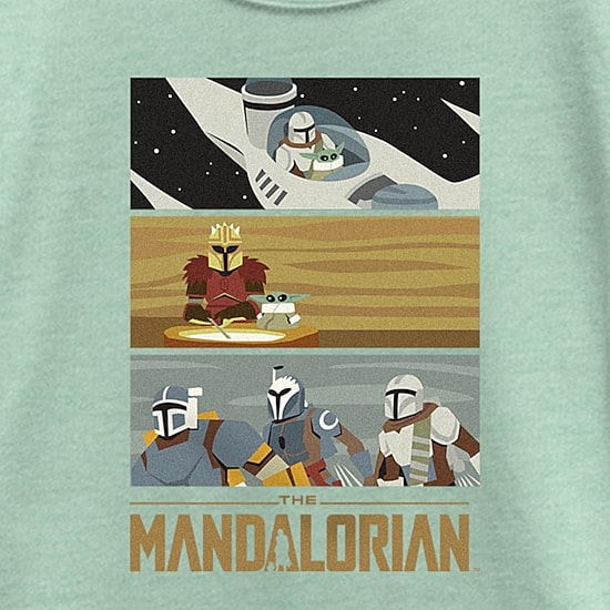 The Mandalorian Little & Big Kid Girls Crew Neck Short Sleeve Regular Fit Star Wars Graphic T-Shirt