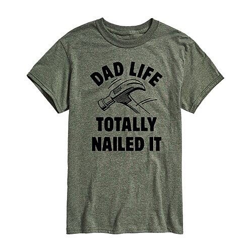 Mens Short Sleeve Dad Life Graphic T-Shirt, Xx-large, Green