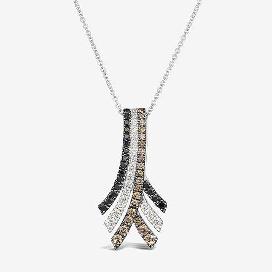 Le Vian® Grand Sample Sale™ Pendant featuring 1/4 CT. Chocolate Diamonds® 1/4 CT. Nude Diamonds™ 1/5 CT. Blackberry Diamonds® set in 14K Vanilla Gold®