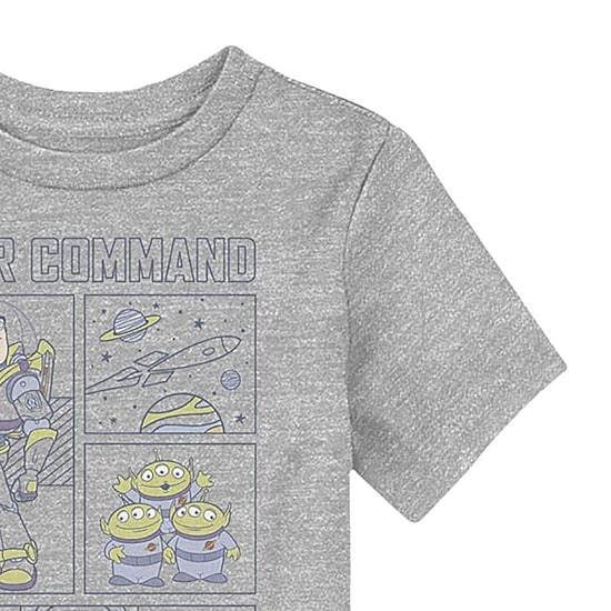 Disney Collection Toddler Boys Crew Neck Short Sleeve Regular Fit Buzz Lightyear Toy Story Graphic T-Shirt