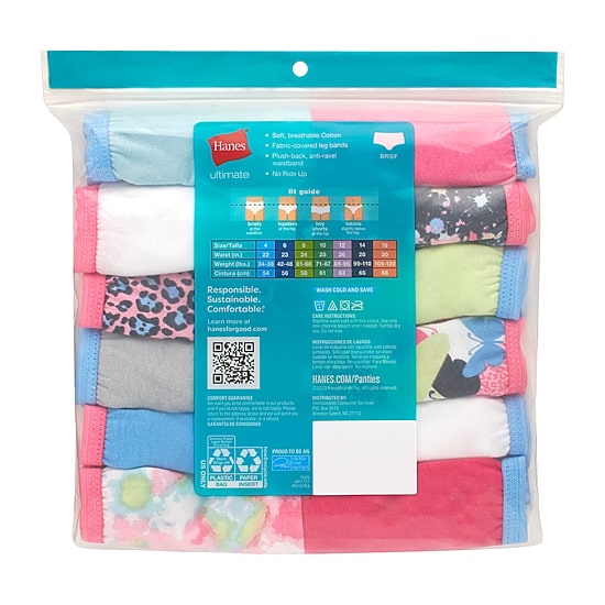 Hanes Little & Big Kid Girls 12 Pack Briefs Gubr12