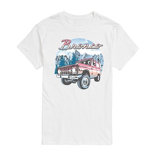 Mens Short Sleeve Ford Bronco Graphic T-Shirt, Large, White