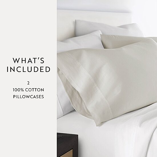 Casual Comfort Solid Cotton 300tc Pillowcase