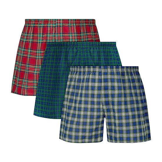 Hanes® Ultimate Big & Tall Men’s Underwear 3-Pack Woven Boxers Underwear 745cx3