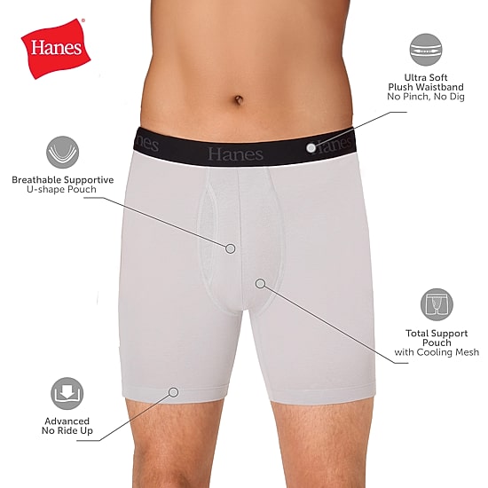 Hanes® Ultimate Men's Underwear 3-Pack Comfort Flex Fit® Boxer Briefs Underwear with Total Support Pouch™ Ufsbq3