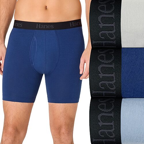 Hanes Ultimate Men's Underwear 3-pack Comfort Flex Fit Boxer Briefs Underwear With Total Support Pouch Ufs In Gray