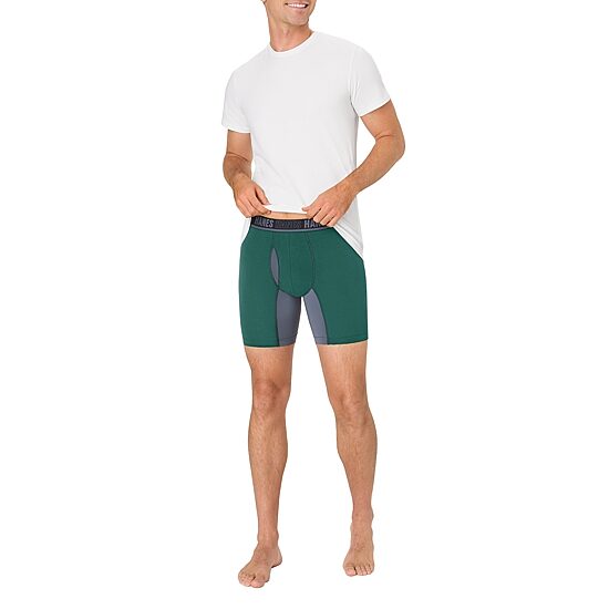 Hanes® Ultimate Men's Underwear 3-Pack Moves X-TEMP® Cotton Stretch Boxer Briefs Underwear Um5bb3