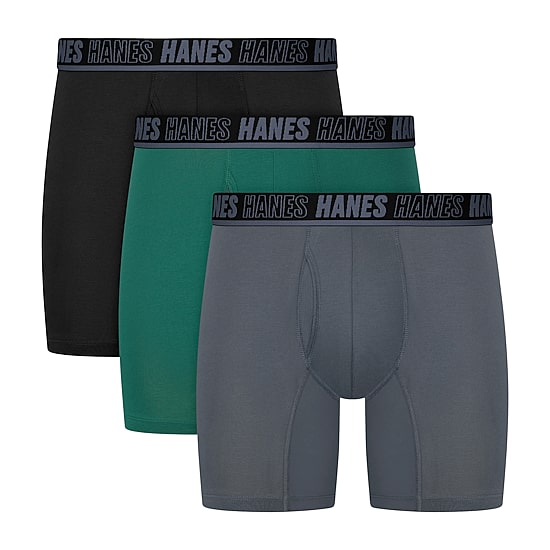Hanes® Ultimate Men's Underwear 3-Pack Moves X-TEMP® Cotton Stretch Boxer Briefs Underwear Um5bb3