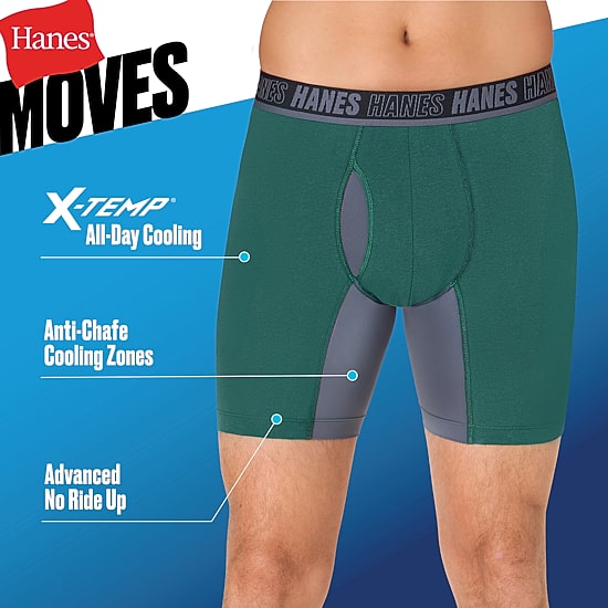 Hanes® Ultimate Men's Underwear 3-Pack Moves X-TEMP® Cotton Stretch Boxer Briefs Underwear Um5bb3
