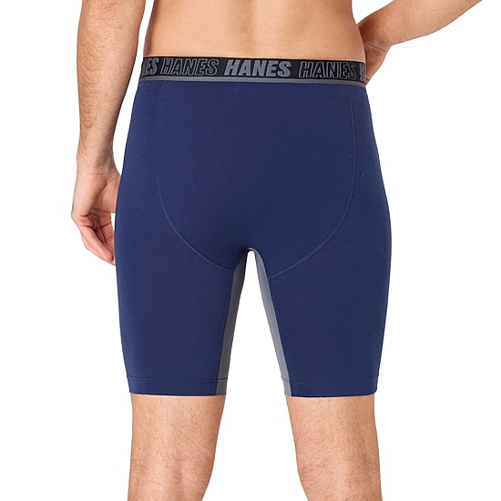 Hanes® Ultimate Men's Underwear 3-Pack Moves X-TEMP® Cotton Stretch Long Leg Boxer Briefs Underwear with Total Support Pouch™ Um6lb3