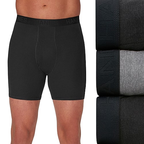 Hanes Ultimate Big & Tall Men's Underwear 3-pack Comfortsoft Boxer Briefs Underwear 7703b3 In Black