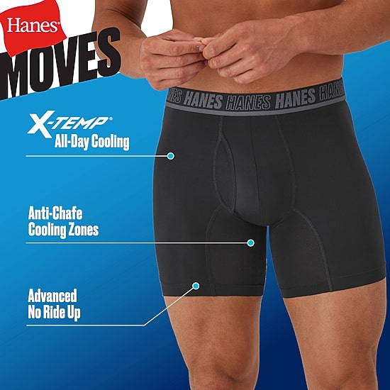 Hanes® Ultimate Men's Underwear 3-Pack Moves X-TEMP® Performance Boxer Briefs Underwear Um2be3