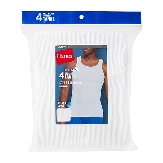 Hanes® Men's Big & Tall Ultimate 4-Pack ComfortSoft® Tank Top Undershirts