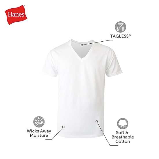 Hanes® Ultimate Men's 3-Pack ComfortBlend® V-Neck T-Shirt Undershirts