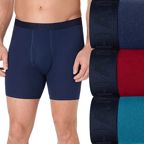 Hanes Ultimate Big & Tall Men's Underwear 3-pack Comfortsoft Boxer Briefs Underwear 7703b3 In Blue