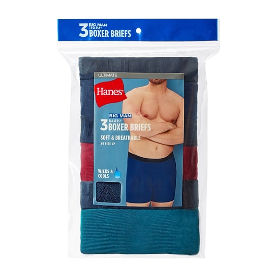 Hanes® Ultimate Big & Tall Men’s Underwear 3-Pack ComfortSoft® Boxer Briefs Underwear 7703b3