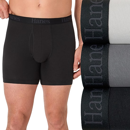 Hanes® Ultimate Big & Tall Men’s Underwear 3-Pack Comfort Flex Fit® Underwear Boxer Briefs with Total Support Pouch™ Ufsxy3