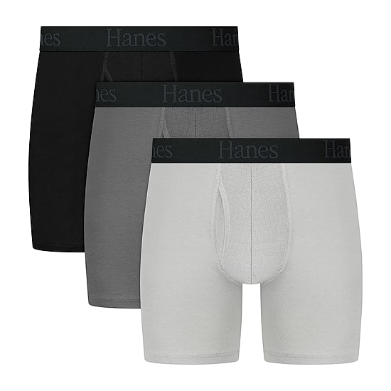 Hanes® Ultimate Big & Tall Men’s Underwear 3-Pack Comfort Flex Fit® Underwear Boxer Briefs with Total Support Pouch™ Ufsxy3