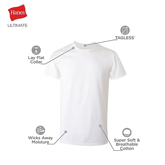 Hanes® Ultimate Men's 3-Pack ComfortBlend® T-Shirt Undershirts