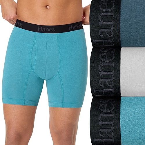 Hanes Ultimate Men's Underwear 3-pack Comfort Flex Fit Boxer Brief Underwear Ucfba3 In Gray