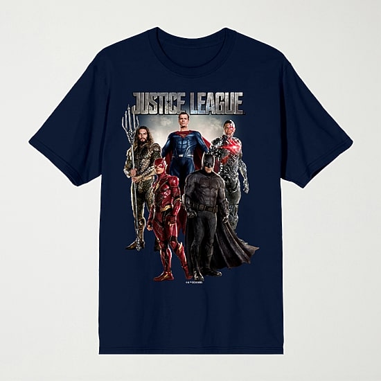 Novelty Mens Crew Neck Short Sleeve Relaxed Fit Justice League Graphic T-Shirt