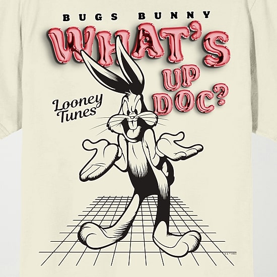 Novelty Mens Crew Neck Short Sleeve Relaxed Fit Looney Tunes Graphic T-Shirt