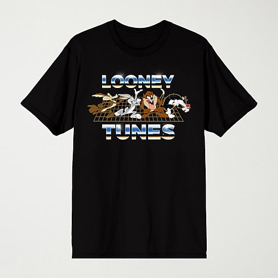 Novelty Mens Crew Neck Short Sleeve Relaxed Fit Looney Tunes Graphic T-Shirt