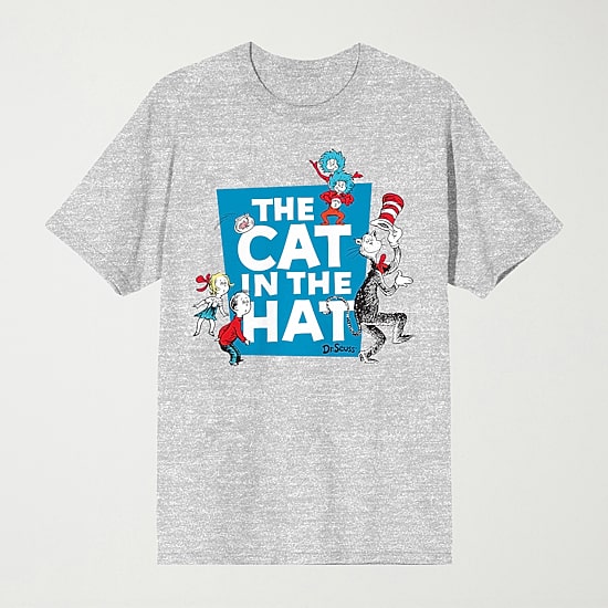 Novelty Mens Crew Neck Short Sleeve Relaxed Fit Dr. Seuss Graphic T-Shirt