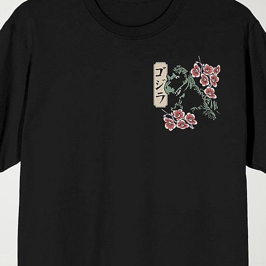 Novelty Mens Crew Neck Short Sleeve Relaxed Fit Godzilla Graphic T-Shirt