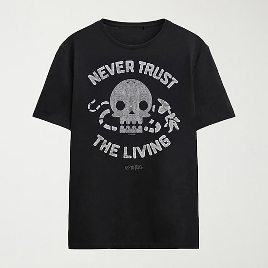 Novelty Mens Crew Neck Short Sleeve Relaxed Fit Beetlejuice Graphic T-Shirt