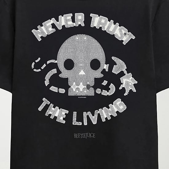Novelty Mens Crew Neck Short Sleeve Relaxed Fit Beetlejuice Graphic T-Shirt