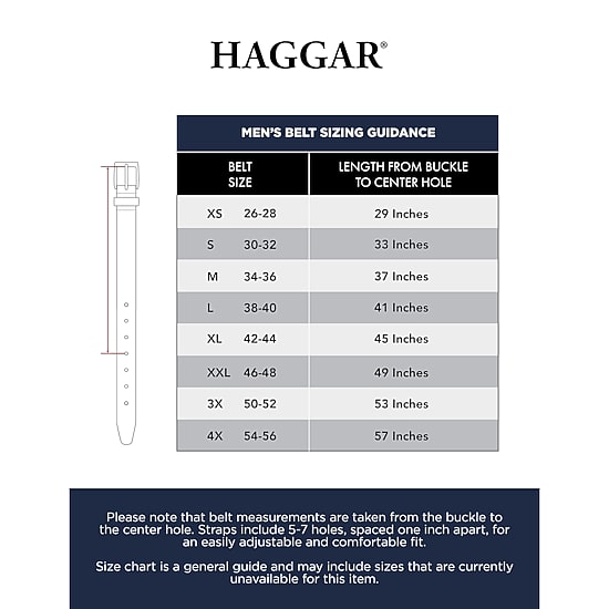 Haggar Leather 35mm Lace Mens Belt