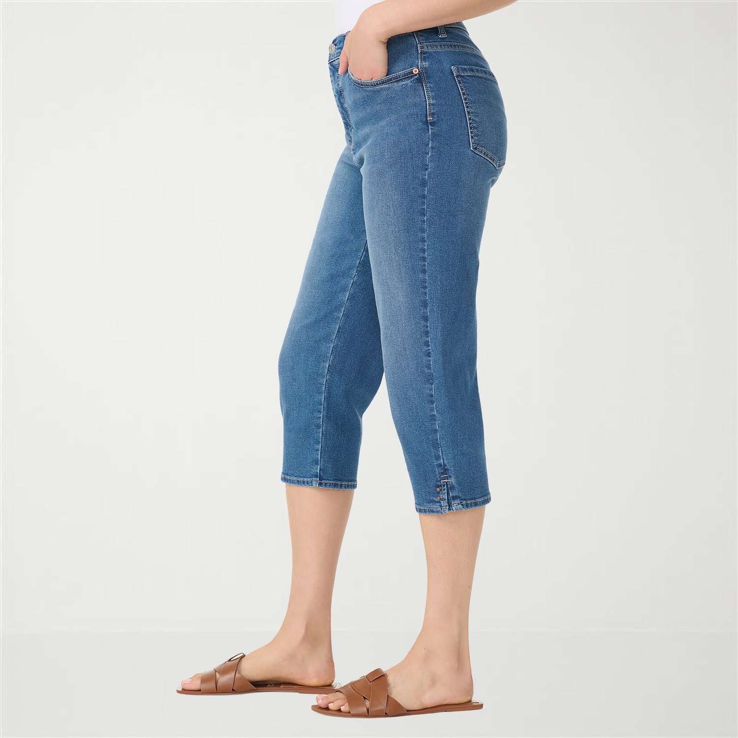 Gloria Vanderbilt Amanda Womens High Rise Stretch Fabric Capri Jean