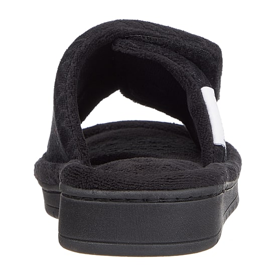 Isotoner Ribbed Knit Adjustable Womens Memory Foam Slip-On Slippers