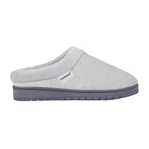 Isotoner Womens Memory Foam Slip-on Slippers In Gray