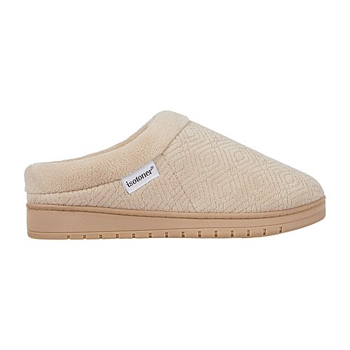 Isotoner Womens Memory Foam Slip-on Slippers In Beige