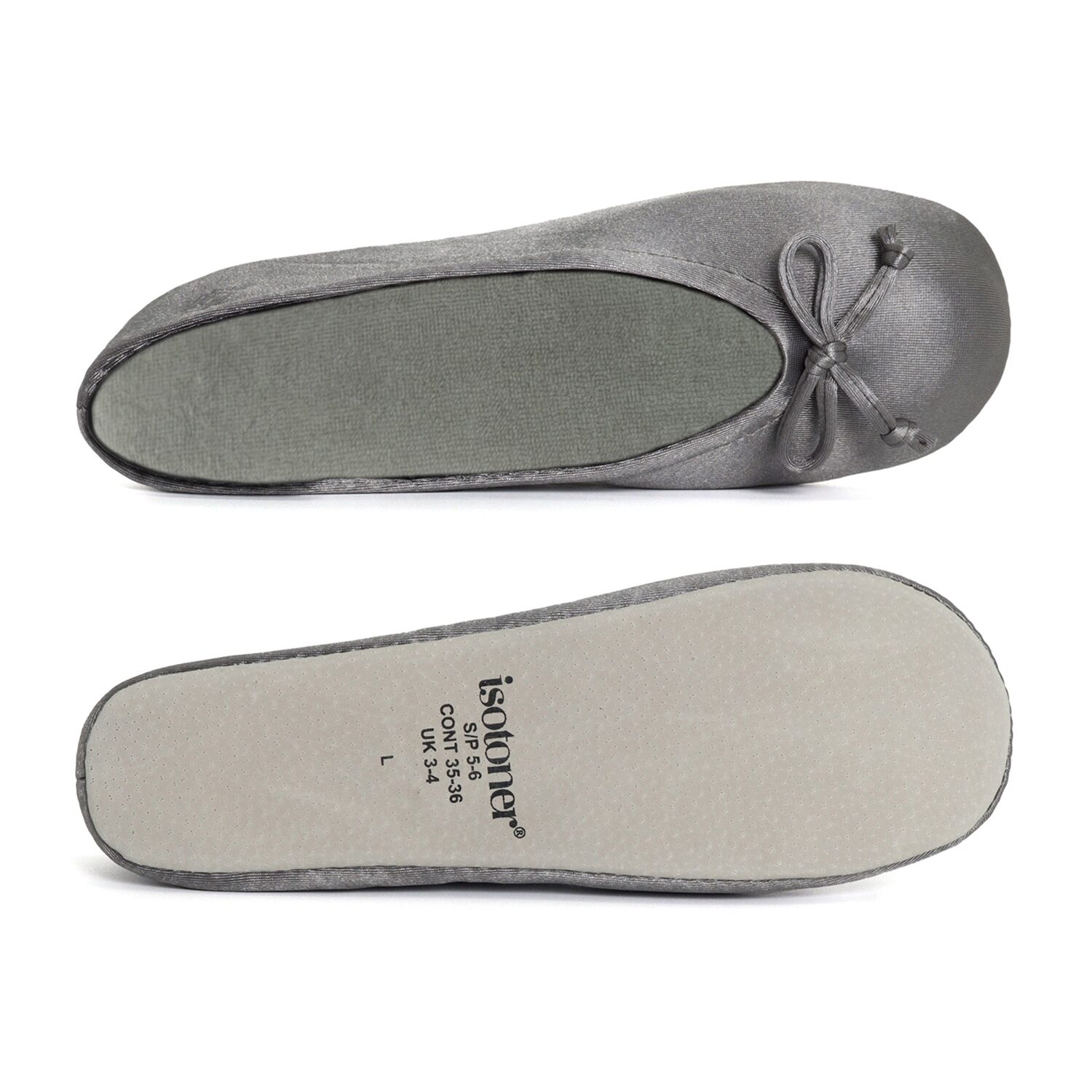 Isotoner Satin Womens Ballerina Slippers