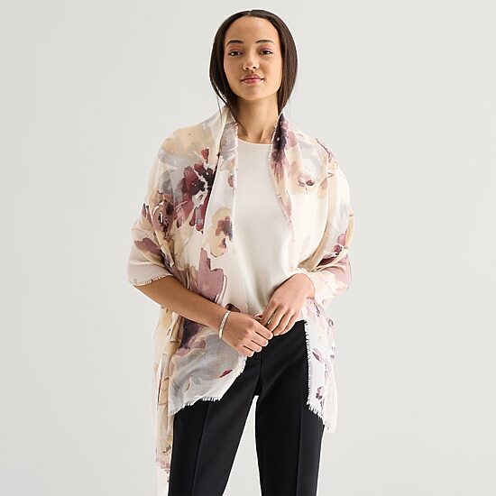 Collection Xiix Inky Floral Floral Oblong Scarf