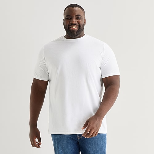 St. John's Bay Super Soft Mens Crew Neck Short Sleeve Quick Dry Big and Tall T-Shirt, 4x-large, White