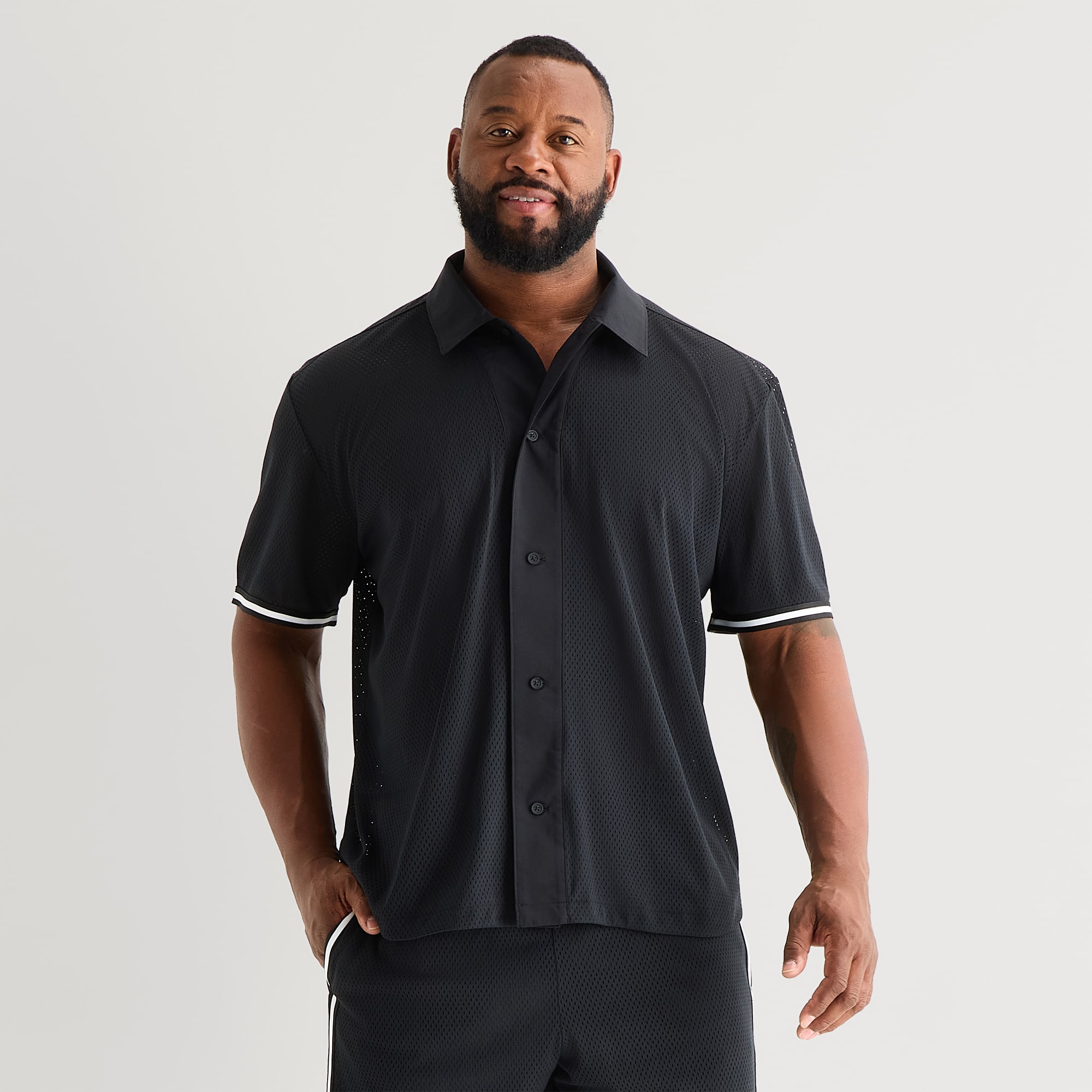 Shaquille O'Neal XLG™ Active Mens Short Sleeve Moisture Wicking Big and Tall Jersey