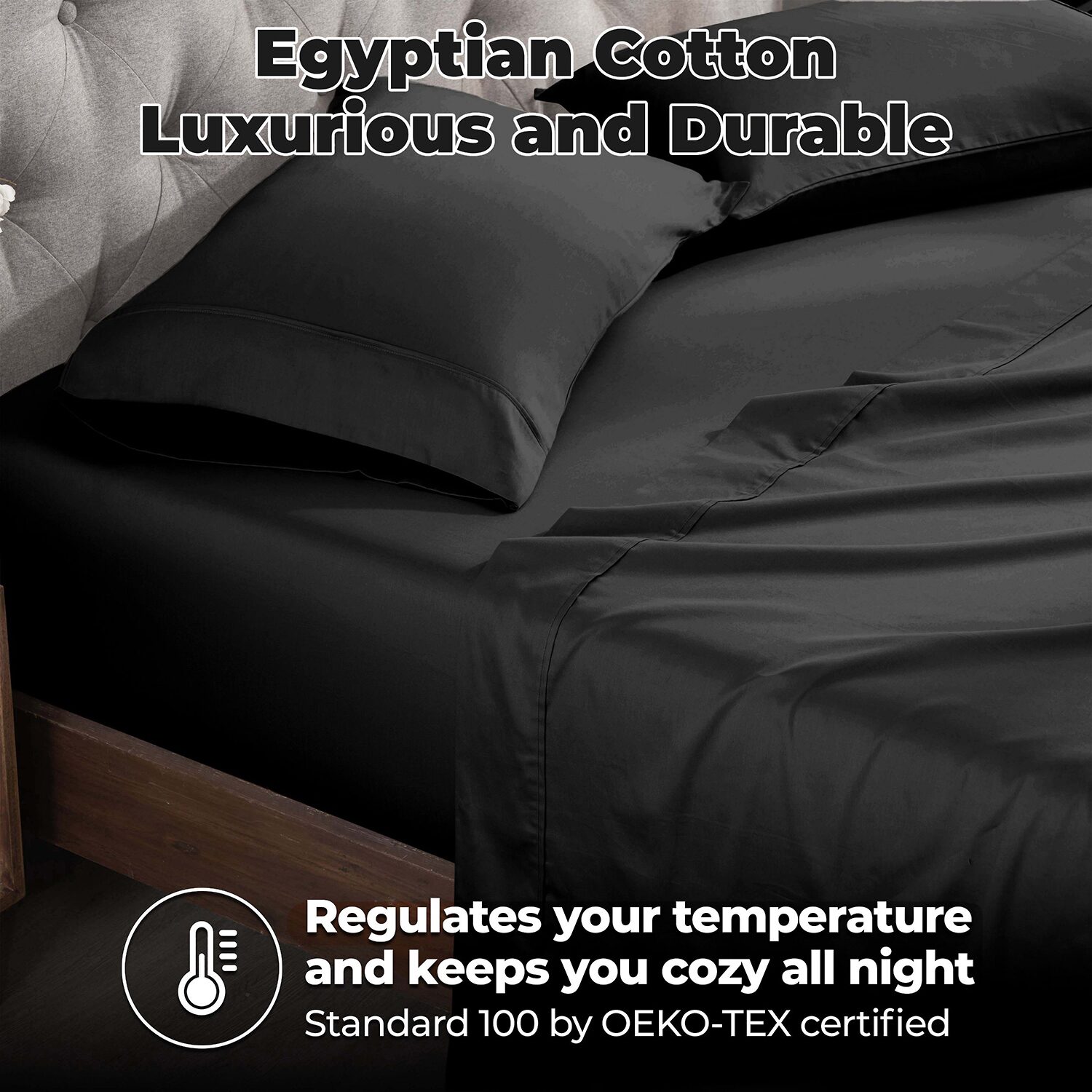 SUPERIOR® Egyptian Cotton Durable Soft 400tc Deep Pocket Sheet Set