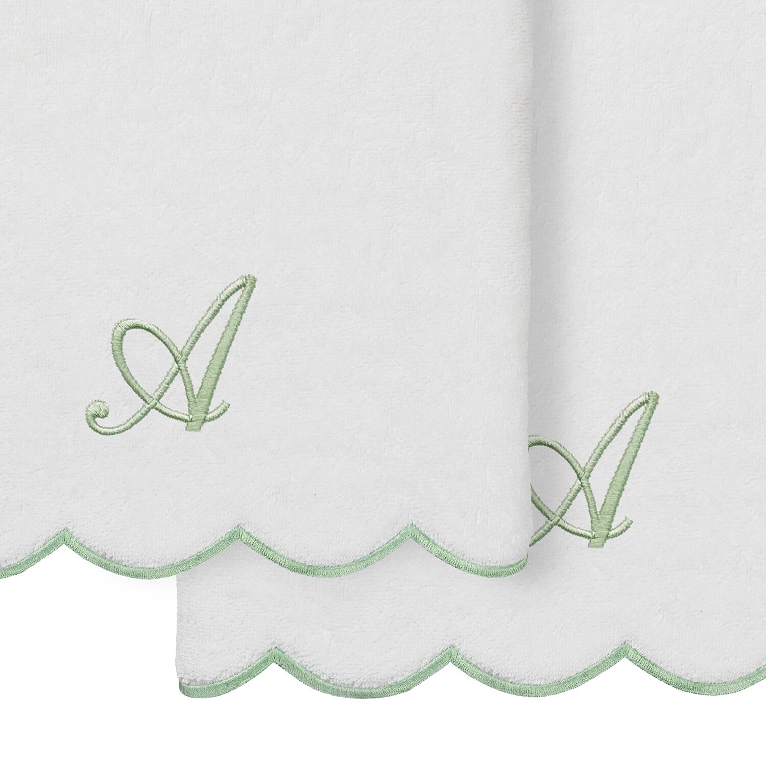 Linum Home Textiles Adornia Gray Scallop Personalized 2-pc. Quick Dry Bath Towel Set