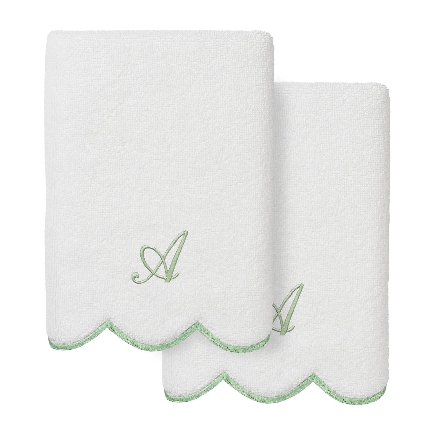 Linum Home Textiles Adornia Scallop Personalized 2-pc. Hand Towel