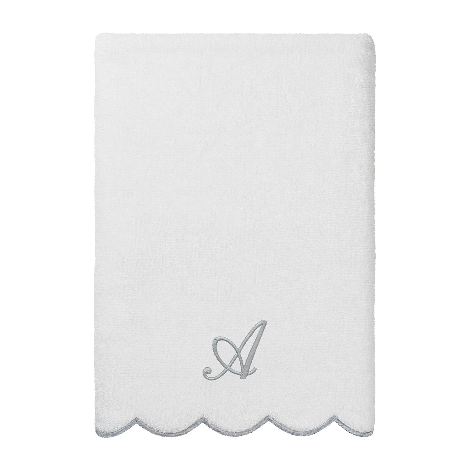 Linum Home Textiles Adornia Scallop Personalized -pc. Quick Dry Bath Towel Set