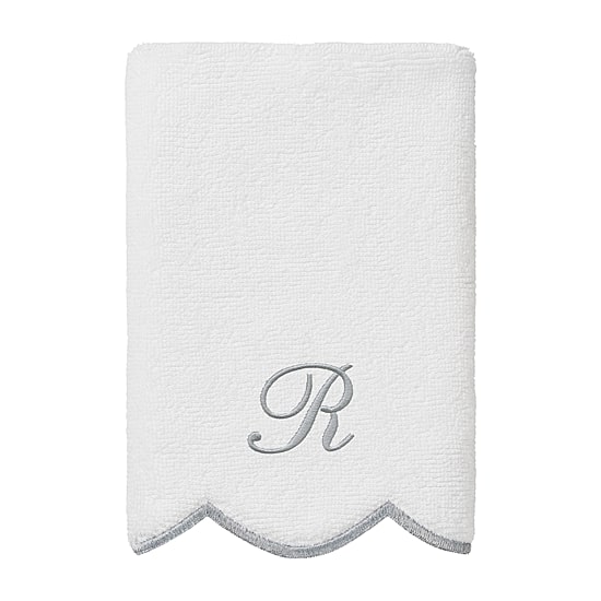 Linum Home Textiles Adornia Gray Scallop Personalized 3-pc. Quick Dry Bath Towel Set